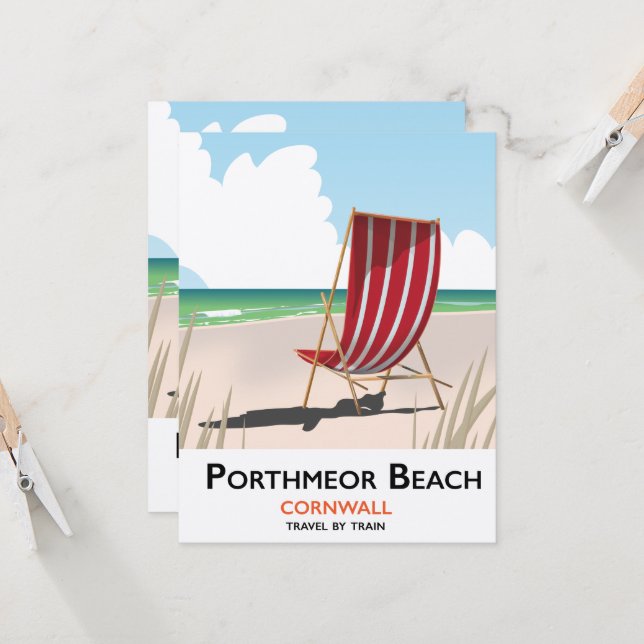 Affiche de voyage de la plage de Porthmeor (Devant/Arrière en situation)