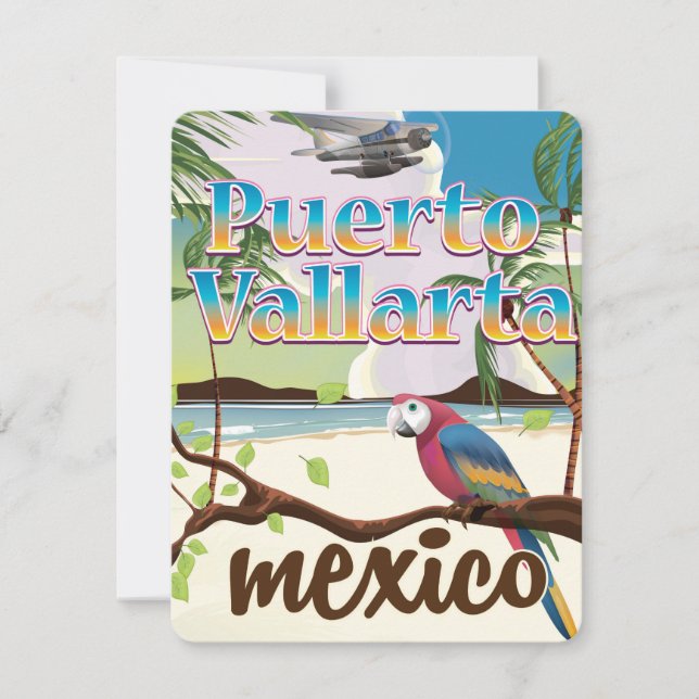 Affiche de voyage de la plage de Puerto Vallarta a (Devant)