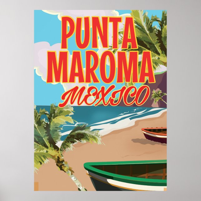 Affiche de voyage de la plage de Punta Maroma au M (Devant)