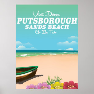 Affiche de voyage de la plage de Putsborough Sands