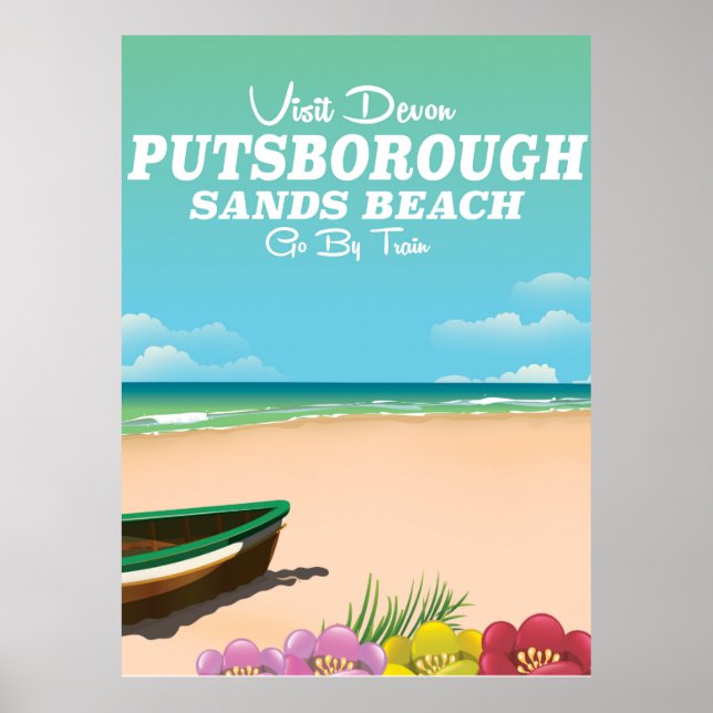 Affiche de voyage de la plage de Putsborough Sands (Devant)