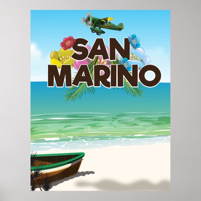 Affiche de voyage de la plage de Saint-Marin (Devant)