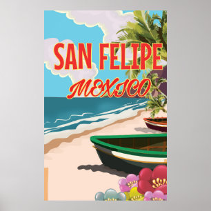 Affiche de voyage de la plage de San Felipe au Mex