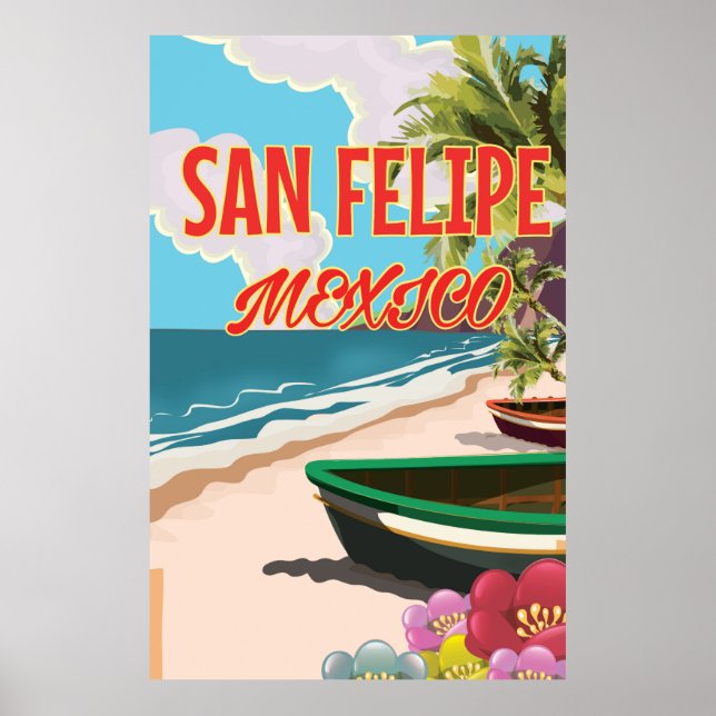 Affiche de voyage de la plage de San Felipe au Mex (Devant)