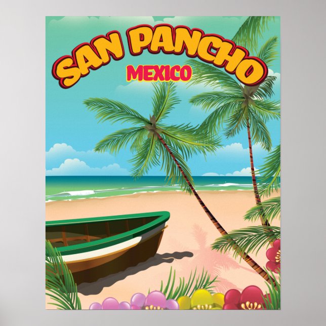 affiche de voyage de la plage de San Pancho (Devant)