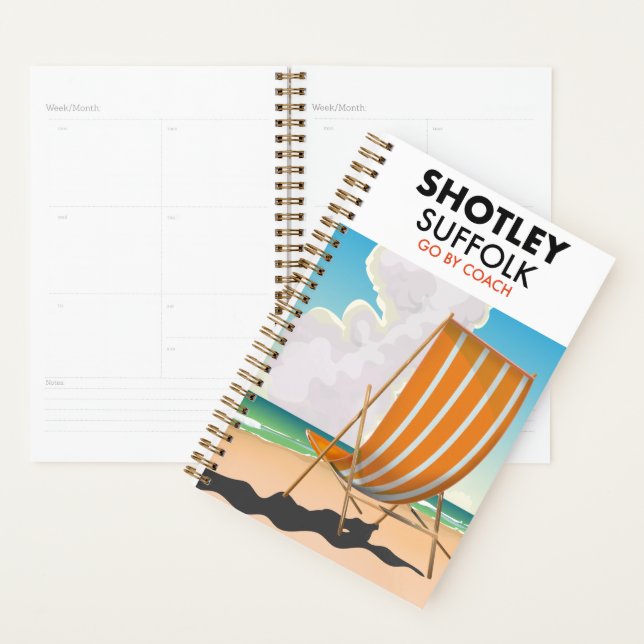 Affiche de voyage de la plage de Shotley Suffolk (Devant avec enveloppe)