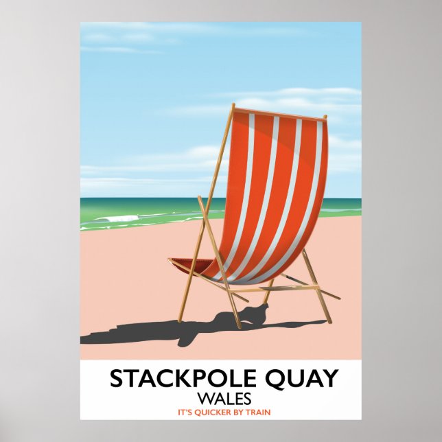 Affiche de voyage de la plage de Stackpole Quay au (Devant)
