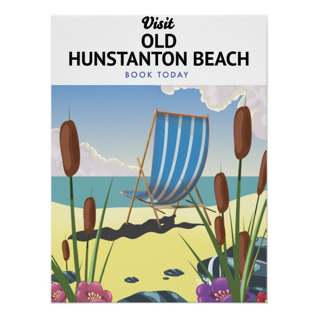 affiche de voyage de la plage d'Old Hunstanton (Devant)
