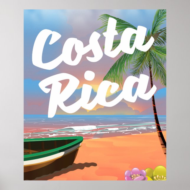 Affiche de voyage de la plage du Costa Rica (Devant)