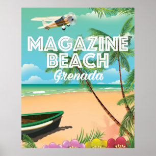 Affiche de voyage de la plage du magazine Grenade