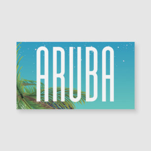 Affiche de voyage de la plage hamac d'Aruba