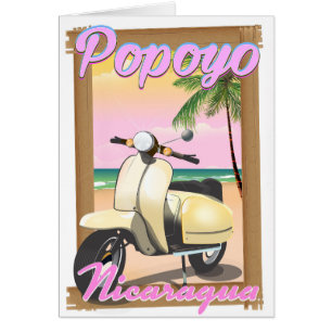 Affiche de voyage de la plage Popoyo Nicaragua