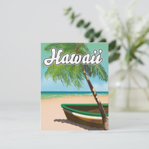 Affiche de voyage de la plage tropicale d'Hawaii