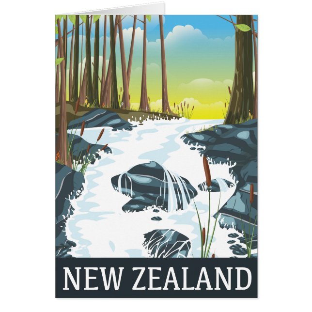 Affiche de voyage de la rivière de Nouvelle-Zéland (Devant)