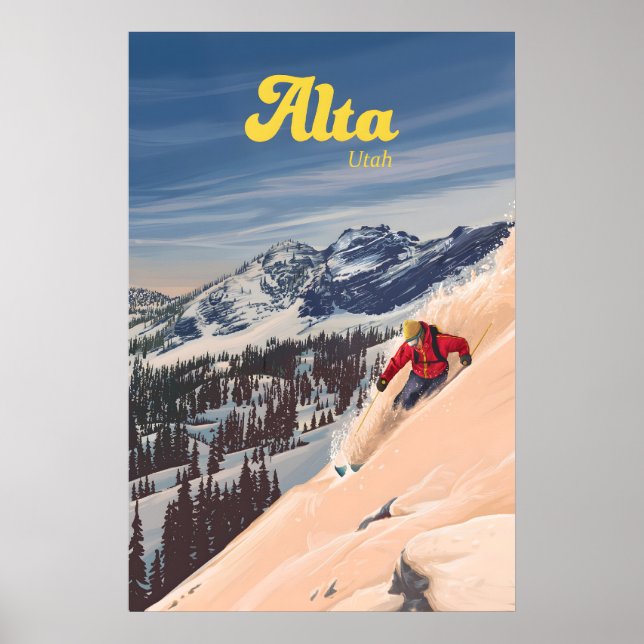 Affiche de voyage de la station de ski Alta Utah (Devant)