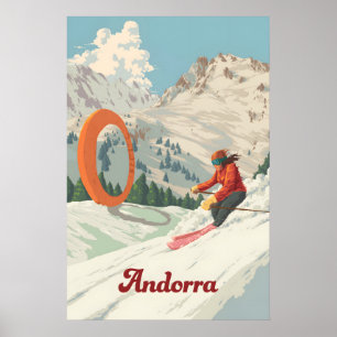 Affiche de voyage de la station de ski Andorra Ord