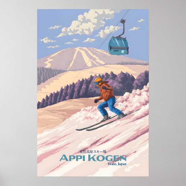 Affiche de voyage de la station de ski Appi Kogen  (Devant)