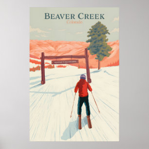 Affiche de voyage de la station de ski Beaver Cree