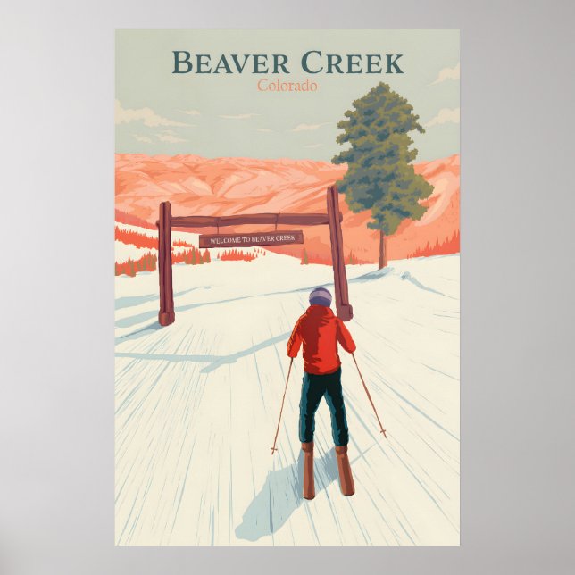Affiche de voyage de la station de ski Beaver Cree (Devant)