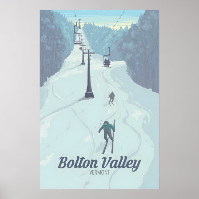 Affiche de voyage de la station de ski Bolton Vall (Devant)