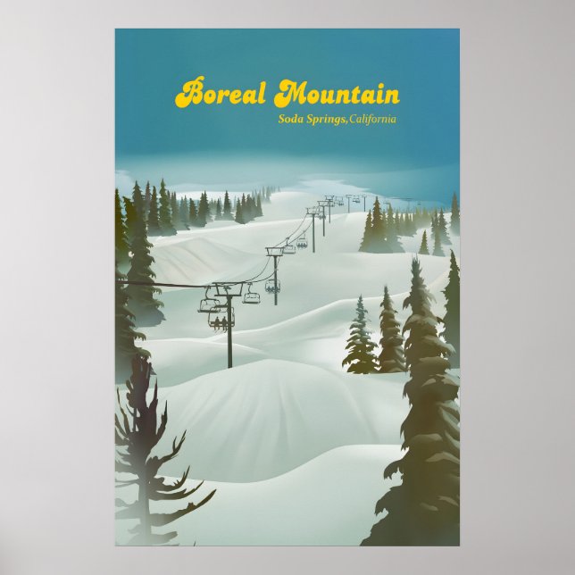 Affiche de voyage de la station de ski Boreal Moun (Devant)