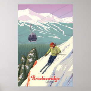 Affiche de voyage de la station de ski Breckenridg