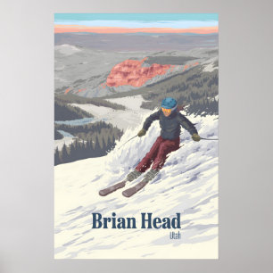 Affiche de voyage de la station de ski Brian Head
