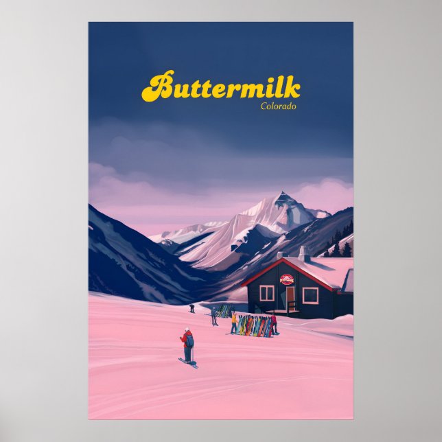 Affiche de voyage de la station de ski Buttermilk (Devant)