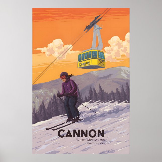 Affiche de voyage de la station de ski Cannon New  (Devant)