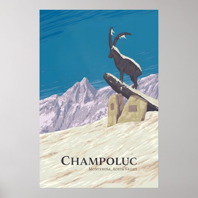 Affiche de voyage de la station de ski Champoluc I (Devant)