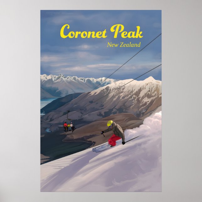 Affiche de voyage de la station de ski Coronet Pea (Devant)