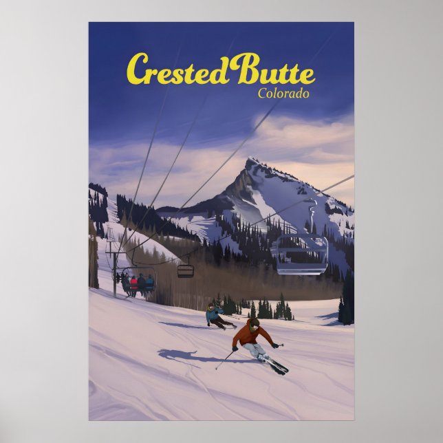 Affiche de voyage de la station de ski Crested But (Devant)