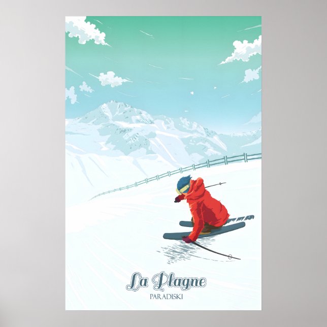Affiche de voyage de la station de ski de La Plagn (Devant)