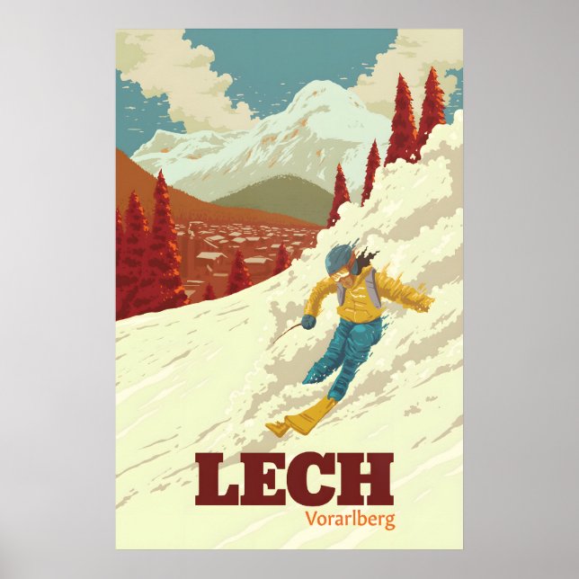 Affiche de voyage de la station de ski de Lech (Devant)