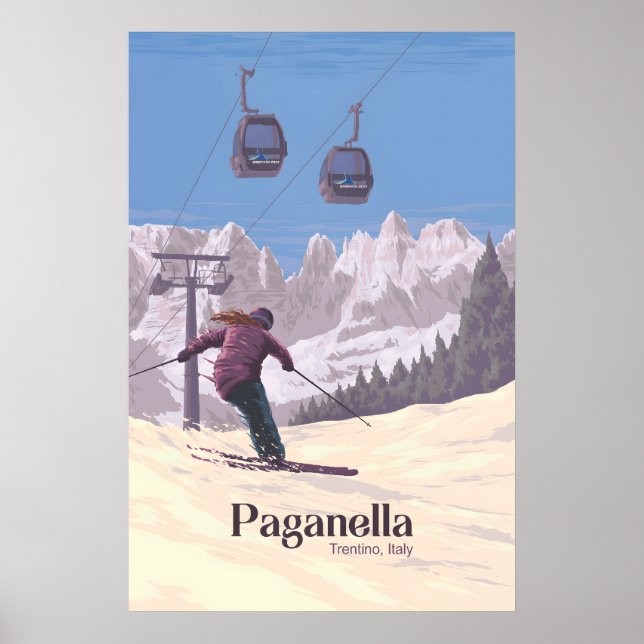 Affiche de voyage de la station de ski de Paganell (Devant)