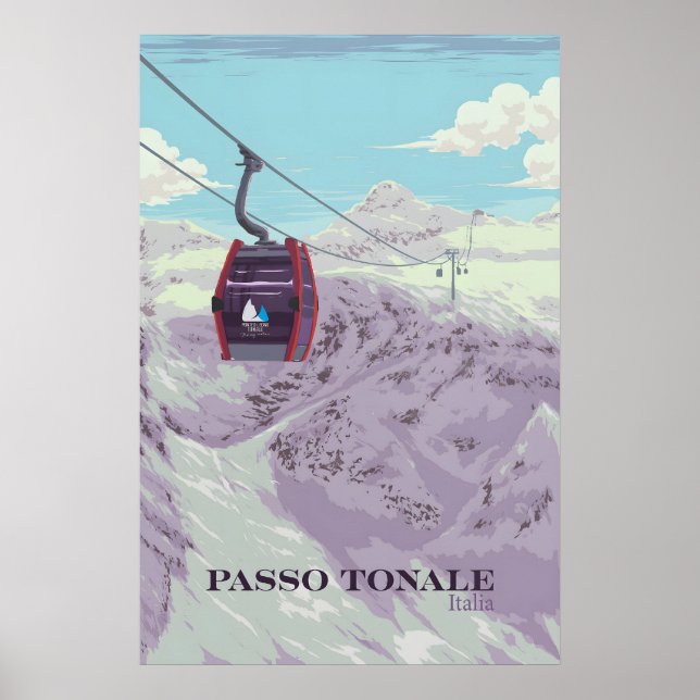 Affiche de voyage de la station de ski de Passo To (Devant)