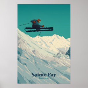 Affiche de voyage de la station de ski de Sainte F
