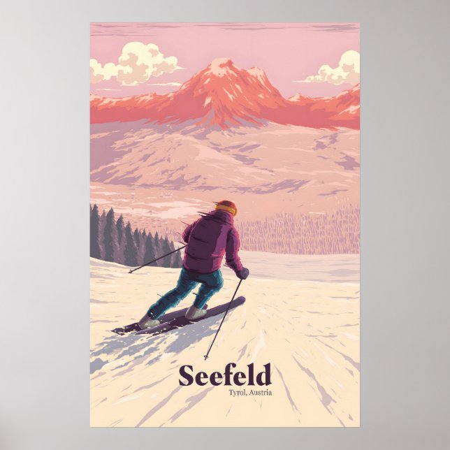 Affiche de voyage de la station de ski de Seefeld  (Devant)