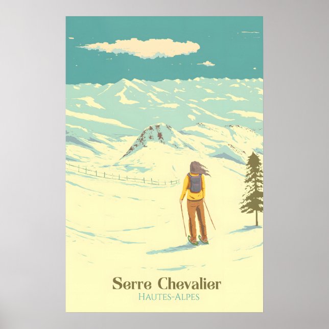 Affiche de voyage de la station de ski de Serre Ch (Devant)