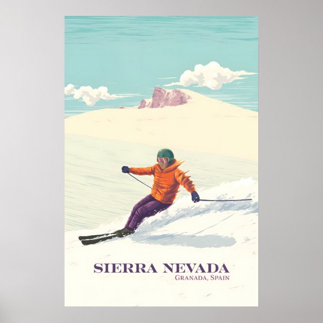 Affiche de voyage de la station de ski de Sierra N (Devant)