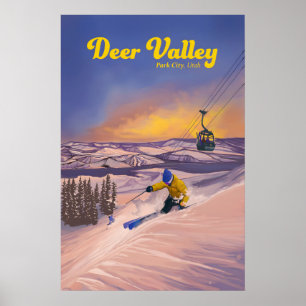 Affiche de voyage de la station de ski Deer Valley