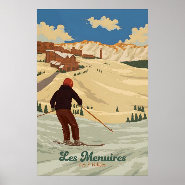 Affiche de voyage de la station de ski des Menuire (Devant)