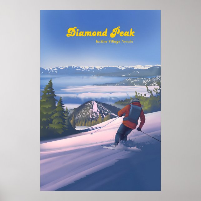 Affiche de voyage de la station de ski Diamond Pea (Devant)