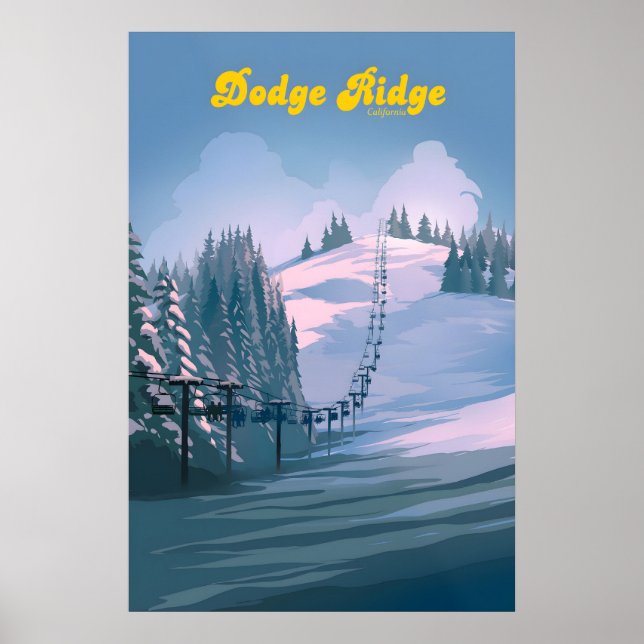 Affiche de voyage de la station de ski Dodge Ridge (Devant)