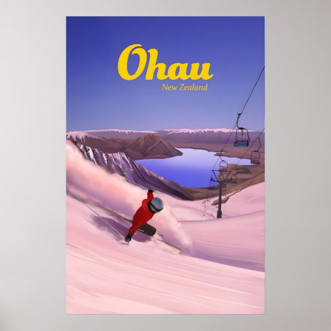 Affiche de voyage de la station de ski d'Ohau (Devant)