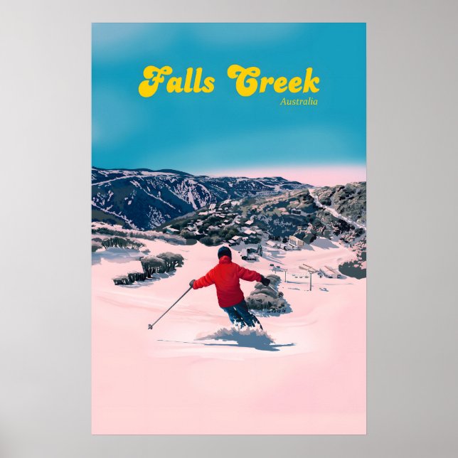 Affiche de voyage de la station de ski Falls Creek (Devant)