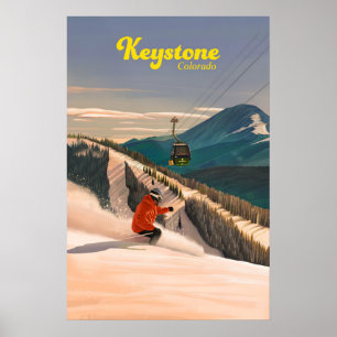 Affiche de voyage de la station de ski Keystone Co