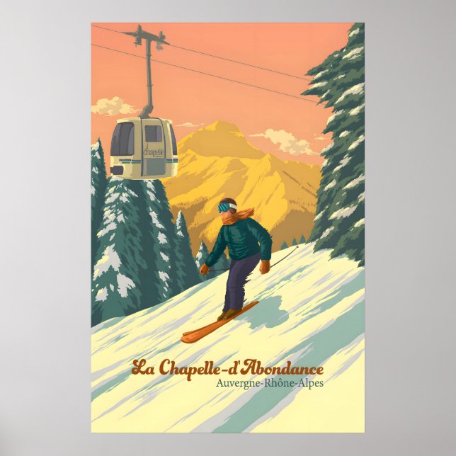 Affiche de voyage de la station de ski La Chapelle (Devant)