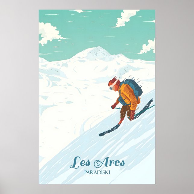 Affiche de voyage de la station de ski Les Arcs (Devant)