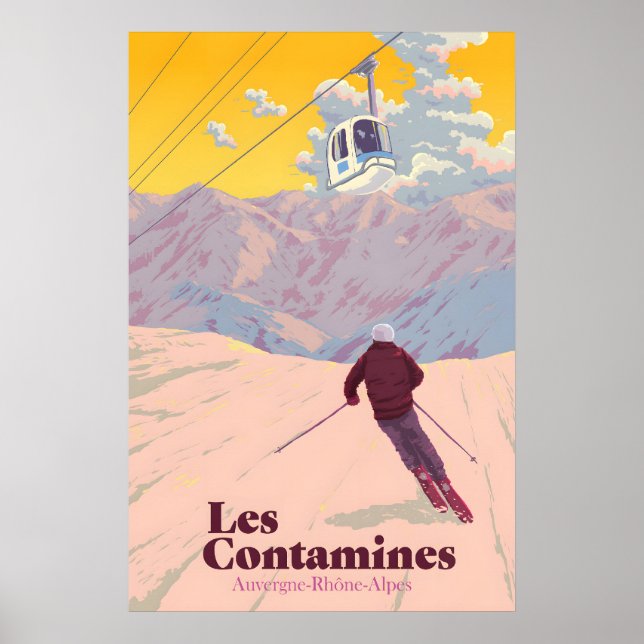 Affiche de voyage de la station de ski Les Contami (Devant)